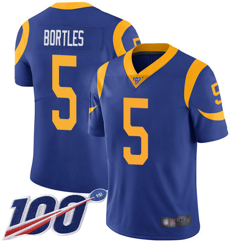 Los Angeles Rams Limited Royal Blue Men Blake Bortles Alternate Jersey NFL Football 5 100th Season Vapor Untouchable